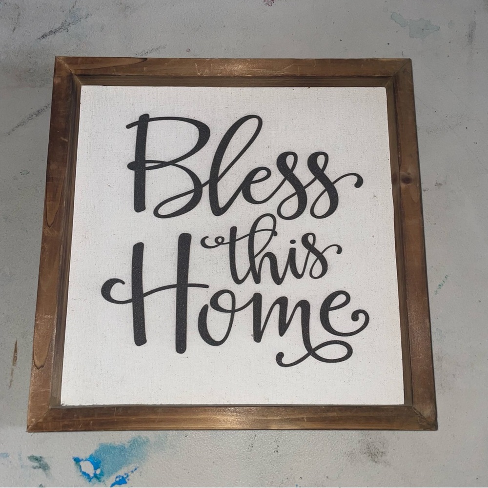 Bless This Home Wall Art with Wooden Frame